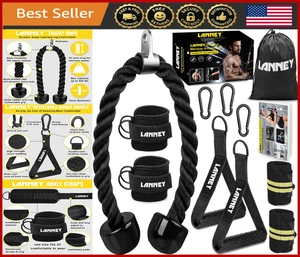 Trizepsseil Kabelbefestigung 35" LAT Pulldown Home Gym Set mit Bändern & Riemen - Bild 1 von 8