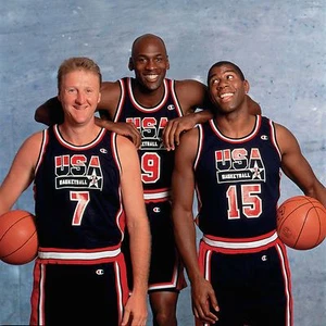 Foto Magic Johnson Larry Bird Michael Jordan NBA BALONCESTO LOS ANGELES LAKERS - Imagen 1 de 1