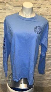 EUC Damen PUPPIE LOVE Gildan L/S T-Shirt Oberteil blau tropisch Hula Hoop Large - Bild 1 von 6