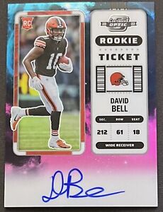 David Bell RC NEBULA 2/2 ON CARD Auto 2022 Contenders Optic #113 Browns Rookie