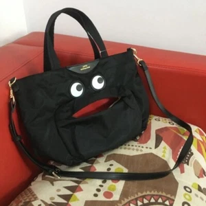 Anya Hindmarch Eyes Nylon Shoulder Bag Black Crossbody Purse From Japan Unused - Picture 1 of 5