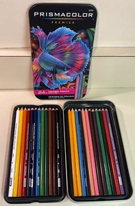 Open Box - Prismacolor Premier Colored Pencils, Set of 24 in Tin Case, READ - Picture 1 of 9