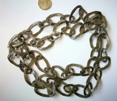 Collar largo 100 cm anillas eslabón oval de 29 x 18 mm baño bronce bisutería - Imagen 1 de 3