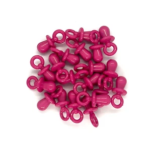 20 x Pink Dummy Charms Jewellery Crafts Baby Shower Favours Dummy Clips - Picture 1 of 1