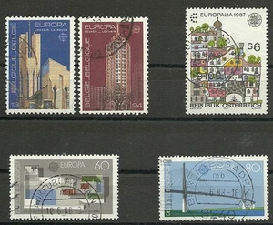 a489 CEPT 1987-Architettura/Belgio+BRD+Austria numero di Michel 2303/04+1321/22+1876 o - Foto 1 di 1