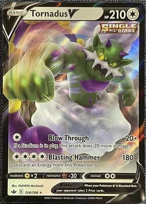 Tornadus V Ultra Rare - 124/198 - Chilling Reign Pokemon 2021 - Image 1 of 2