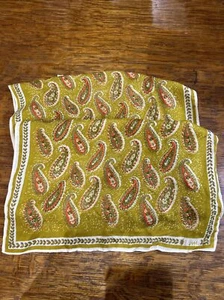 Sciarpa vintage Vera Neumann 100% lana verde paisley - Foto 1 di 4