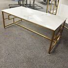 Geo 120Cm Gold 回田口 Rectangle Window Stand Coffee Table White Sintered Stone Top