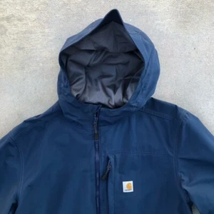 2020 Carhartt Storm Defender Waterproof Zip Up Nylon Blue/Gray Jacket Size Small - Picture 1 of 14