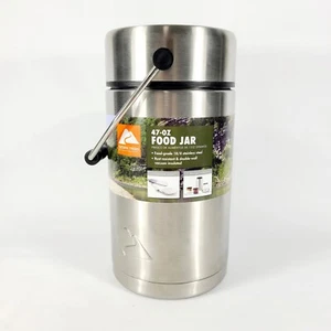 Ozark Trail 47 oz frasco de comida aspiradora sellado cuchara de acero inoxidable 2 recipientes secos - Imagen 1 de 12