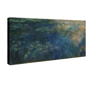Canvas Print Monet Painting Wall Art Pic Reflections of Clouds Water Lily Pond - Picture 1 of 6