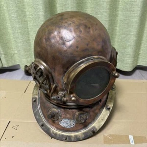 Casco de buceo Toa Sensuiki KABUTO antiguo pesado azul marino buceo latón - Imagen 1 de 8