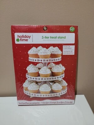 Wilton Holiday/Christmas Time 3-tier Treat Stand Holds 24 Cupcakes Brand New - Image 1 of 3