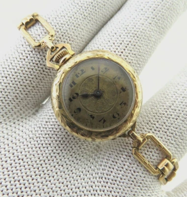 Швейцарские карманные часы Fhadorn 15 камней двойное золото, прочный браслет 12 k GF - Изображение 1 из 4