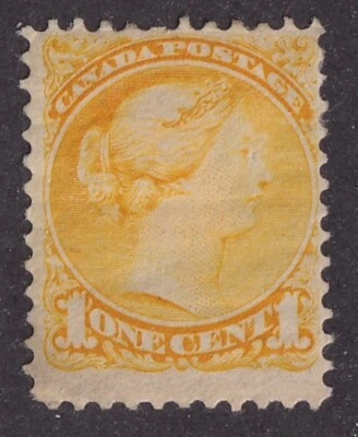 MATT'S STAMPS SCOTT CANADA #35 QUEEN VICTORIA 1-CENT 1870 ISSUE, MHR CV$65 - Image 1 of 3