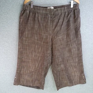 Virtuelle Shorts Womens Size 16 Brown Wide Leg Elastic Waist Pockets - Picture 1 of 10
