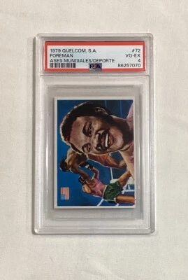 GEORGE FOREMAN 1979 QUELCOM ASES MUNDIALES DEL DEPORTE CARD #72 SPAIN PSA 4 - Image 1 of 2