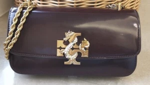 NEW ELEANOR EMBOSSED SHOULDER/CROSSBODY RECTANGULAR BAG /BURGUNDY - Picture 1 of 9