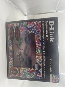 Vintage NOS D-Link DFE-905 Netzwerk-Kit 4 Port Hub mit 2x PCI Adaptern - Bild 1 von 5