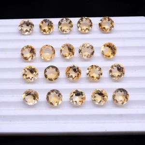 VVS 20 Pcs Natural Citrine 9mm Round Cut Dazzling Yellow Huge Loose Gemstones - Picture 1 of 6