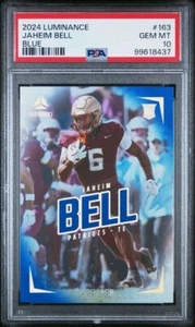 2024 Luminance Jaheim Bell BLUE #'d/150 ROOKIE RC #163 PSA 10 GEM Patriots - Picture 1 of 2