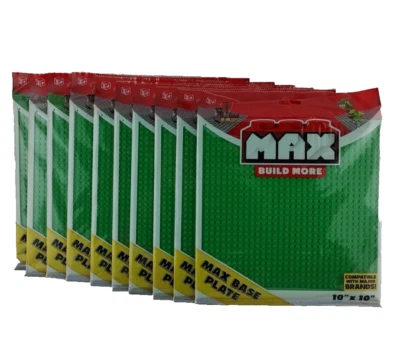 Lote de 10 Max Placa Base 10" x 10" Base Bloque de Construcción Verde Nuevo Precintado Foto 1 de 3
