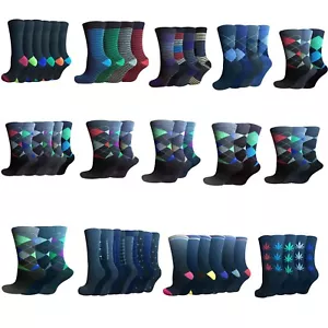 48 Paar bedruckte mehrfarbige Herren-Großhandel Menge verschiedene Design-Socken Größe 10 - 13 - Bild 1 von 2
