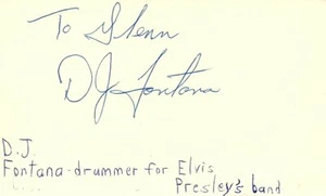 D.J. Fontana Drummer for Elvis Presley's Band Music Signed Index Card JSA COA - Picture 1 of 2