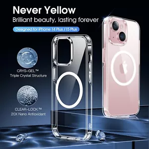 Casekoo durchsichtige magnetische Hülle für iPhone 15 14 Plus - enthält magnetischen Ringständer - Bild 1 von 6
