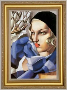 ART OIL PAINTING REPRO OF Tamara de Lempicka Portrait girl on canvas 24"x36" - Picture 1 of 2