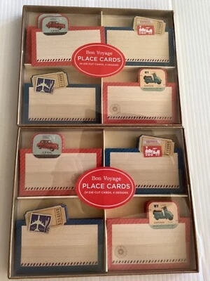 Tarjetas de lugar Galison Bon Voyage (48) 4 DISEÑOS: coche, avión, tren, scooter SELLADAS Foto 1 de 2