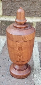 Primitive Hand Turned WOODEN Saffron Spice Box with ACORN LID - Picture 1 of 18