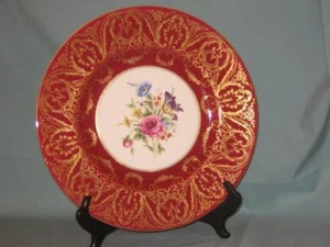 Royal Worcester 10½" Dinner Plate Pattern No.2454 Red/Gold/Floral - Picture 1 of 1