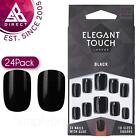 Elegant Touch Black Square Shape Nails?with UV Gel Technology?24 Nail in 10 size