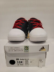 Adidas Harden Volume 1 Preschool Black/Scarlet/White B49608 Sz 11 Youth Basket - Picture 1 of 6