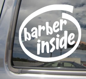 Barber Inside Barbershop Hair Stylist Shop Car Window Vinyl Decal Sticker 10567 - Bild 1 von 2