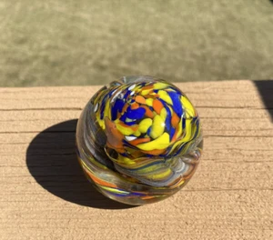 Vintage Murano Stil Kunst Glas Mundgeblasen Briefbeschwerer Made in India Mehrfarbig - Bild 1 von 9