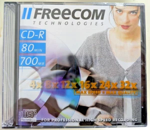 Pack of 10 Freecom 80 Minute CD-R Compact Discs, Jewel Cases Brand New & Sealed. - Picture 1 of 3