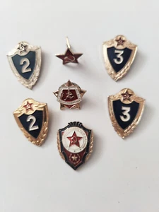 Vintage USSR Soviet Union Soviet Red Army Military Metal Pin Badge Set 7 #2 - Picture 1 of 4