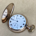 American Waltham 15 Jewels Gold Plated Antique Pocket Watch W/ Roman Dial