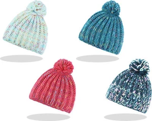 Damen Wintermützen Extra Warme Mütze mit innen Fleece Band Bommelmütze - Bild 1 von 1