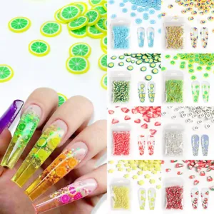 1 Bag 3D Fimo Nail Art Decoration Polymer Clay Slices Nail Art Decals Tips DIY - Picture 1 of 39