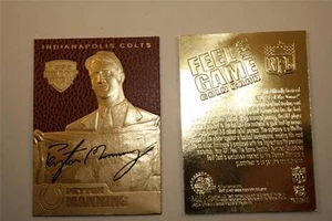 PEYTON MANNING 1998 Draft Pick FEEL THE GAME Gold Card NM-MT Football Textured - Picture 1 of 1