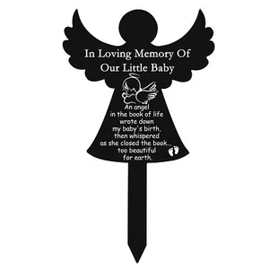 Memorial Stakes Cemetery Grave Plaque Stake Markers Memorial Angel Plaques fo... - Picture 1 of 7
