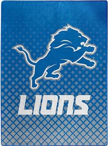 Detroit Lions NFL Northwest Super Size Royal Raschel Plush 60X80 Blanket Throw Cover