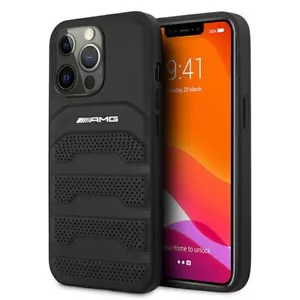 Handyhülle Mercedes AMG iPhone 13 Pro Max Cover Hardcase Echtleder schwarz - Bild 1 von 8