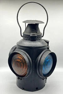 Antique The ADLAKE Non-Sweating Lamp Chicago Railroad Train Switch Lantern - Picture 1 of 11