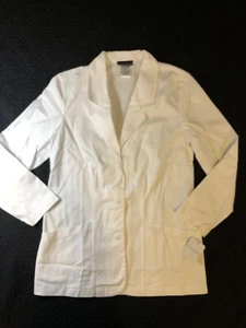 Cherokee Modern Classic - NEW - White Lab Coat - Size 8 - Long Sleeves -Back Tie - Picture 1 of 16