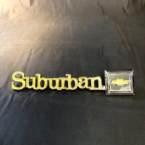 1973-1988 Chevrolet Suburban Rear Tail Gate Emblem w/ Bolts GM 14016626 Chevy - Picture 1 of 24