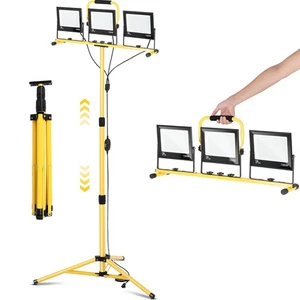 30000 Lumen LED Work Lights with Adjustable Stand, Portable 3 Head Work Light - Picture 1 of 6